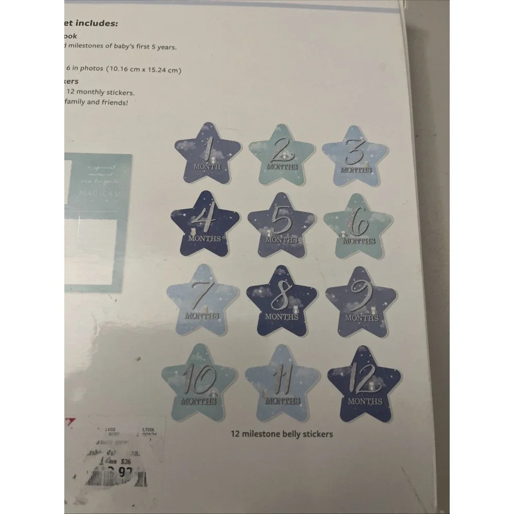 Carter's Blue All The Stars Gender Neutral Baby Memory Book for Newborn Keepsake